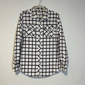 Triple Five Soul Cream,Black,Red Plaid Shirt small